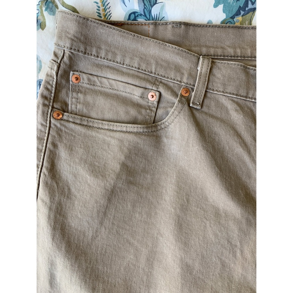 Levis 505 Jean Mens 38x32 Beige Tan Regular Fit Straight Leg Cotton Denim Pants - Picture 9 of 16